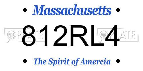 812RL4 Massachusetts License Plate