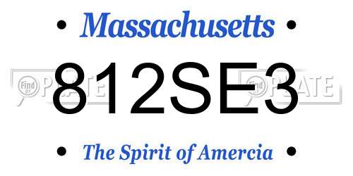 812SE3 Massachusetts License Plate