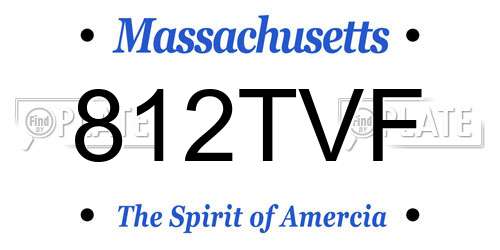 812TVF Massachusetts License Plate