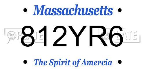 812YR6 Massachusetts License Plate