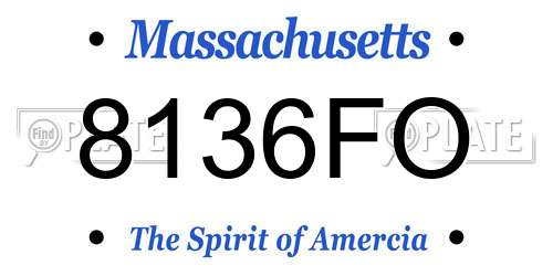 8136FO Massachusetts License Plate