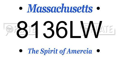 8136LW Massachusetts License Plate