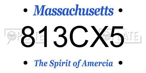 813CX5 Massachusetts License Plate
