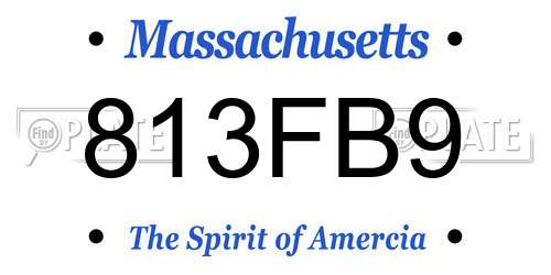 813FB9 Massachusetts License Plate