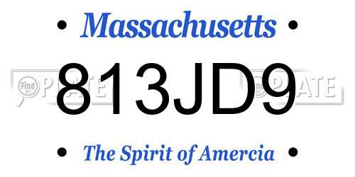 813JD9 Massachusetts License Plate