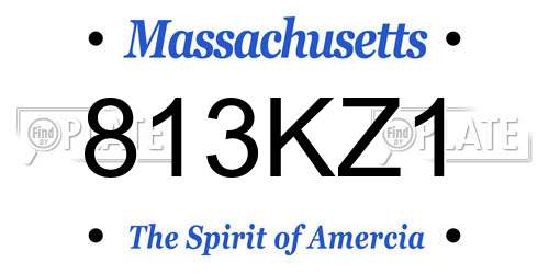 813KZ1 Massachusetts License Plate
