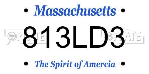 813LD3 Massachusetts License Plate