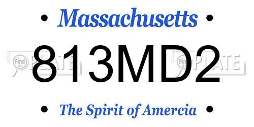 813MD2 Massachusetts License Plate