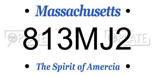 813MJ2 Massachusetts License Plate