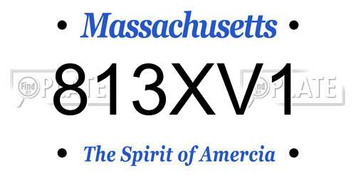 813XV1 Massachusetts License Plate