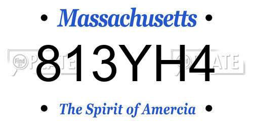 813YH4 Massachusetts License Plate