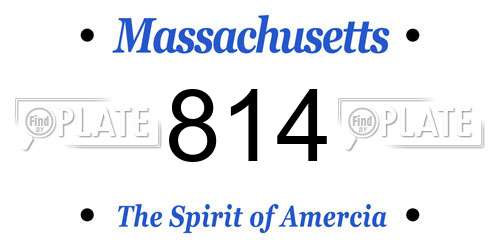 814 Massachusetts License Plate