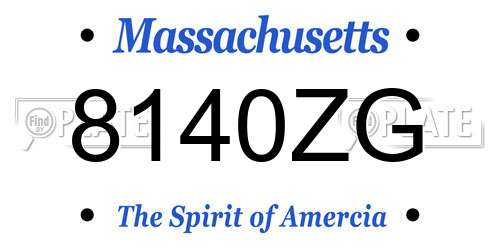 8140ZG Massachusetts License Plate