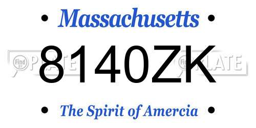 8140ZK Massachusetts License Plate