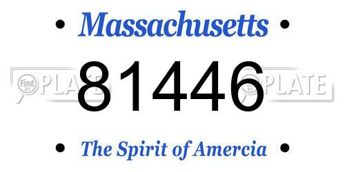 81446 Massachusetts License Plate