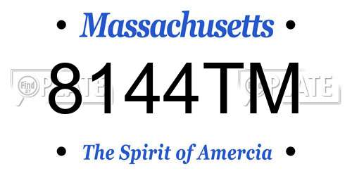 8144TM Massachusetts License Plate