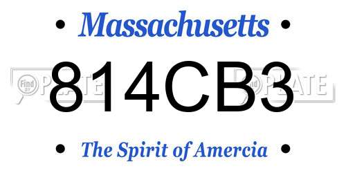 814CB3 Massachusetts License Plate