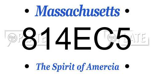 814EC5 Massachusetts License Plate