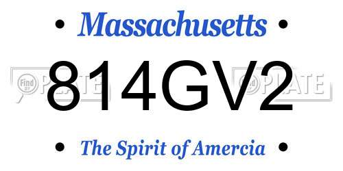 814GV2 Massachusetts License Plate