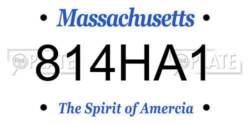 814HA1 Massachusetts License Plate