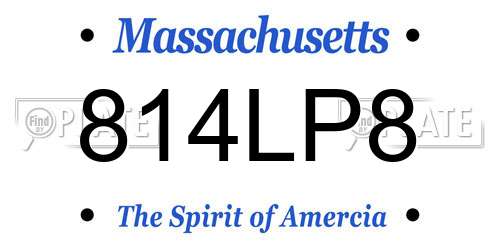 814LP8 Massachusetts License Plate