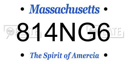 814NG6 Massachusetts License Plate