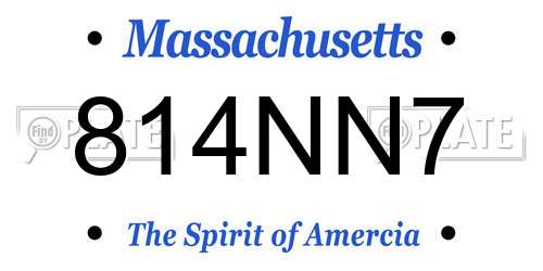 814NN7 Massachusetts License Plate