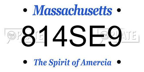 814SE9 Massachusetts License Plate