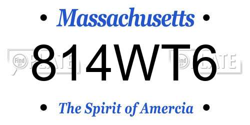814WT6 Massachusetts License Plate