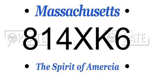 814XK6 Massachusetts License Plate