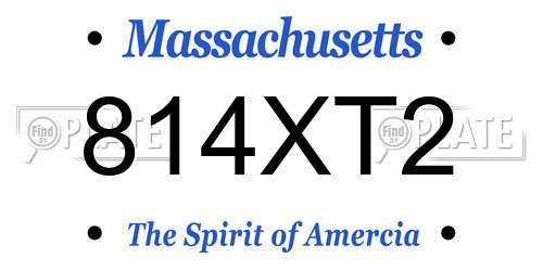 814XT2 Massachusetts License Plate