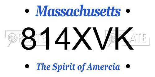 814XVK Massachusetts License Plate