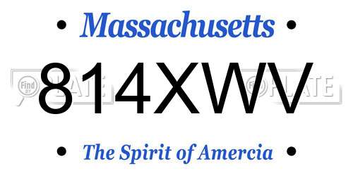814XWV Massachusetts License Plate