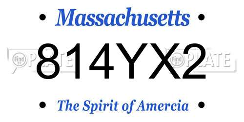 814YX2 Massachusetts License Plate