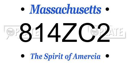 814ZC2 Massachusetts License Plate