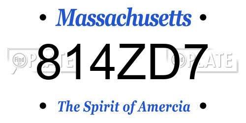 814ZD7 Massachusetts License Plate