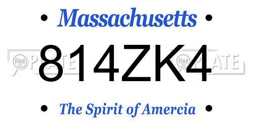 814ZK4 Massachusetts License Plate