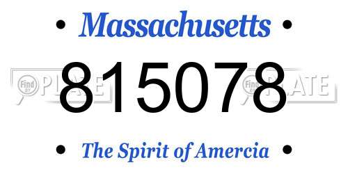 815078 Massachusetts License Plate