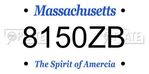 8150ZB Massachusetts License Plate