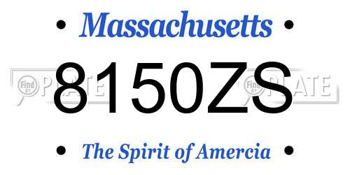 8150ZS Massachusetts License Plate