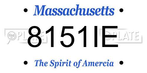 8151IE Massachusetts License Plate
