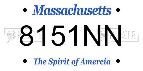 8151NN Massachusetts License Plate