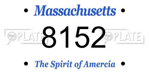 8152 Massachusetts License Plate
