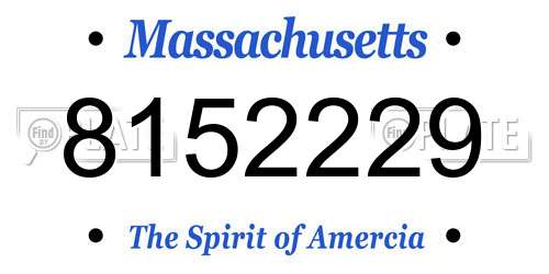 8152229 Massachusetts License Plate