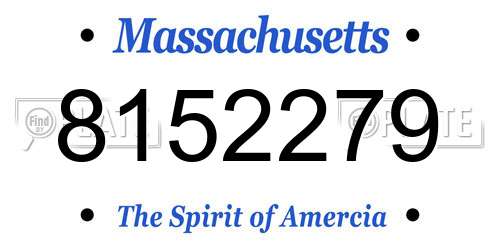 8152279 Massachusetts License Plate