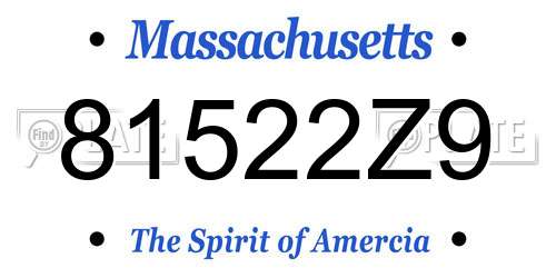 81522Z9 Massachusetts License Plate