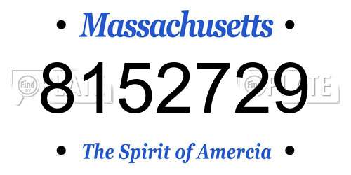 8152729 Massachusetts License Plate