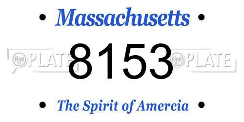 8153 Massachusetts License Plate