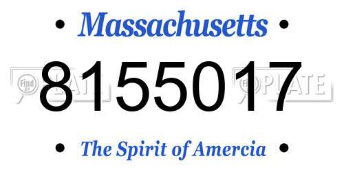 8155017 Massachusetts License Plate