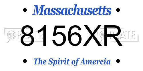 8156XR Massachusetts License Plate